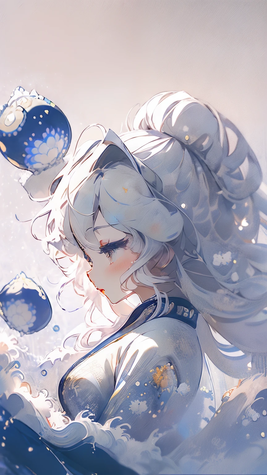 -((masterpiece)), (((最好of质量))), ((Super detailed)), ((illustration)),[Realistic lighting effects],shadow,(fantasy style),(White background:1.6), 簡單of背景, (earth theme),(a cloak)[(hair focus,((1 girl)),[(big slime hair): (Yunfa):0.3], (背景上of头发),(high saturation),(hair surrounded by galaxy splashes),(There are white spots around the hair)):((her hair is becoming galaxy clouds,:1.27628), (hair and clothes is galaxy clouds and cluster of Star:1.1025),(a cloak is becoming galaxy clouds)(丰富多彩of_galaxy_Print_cluster_of_Star_Print:1.35),((detailed starry sky with 丰富多彩of galaxy and galaxy clouds):1.2)):0.35], (((masterpiece))),(((最好of质量))),((Super detailed)),(illustration),(Dynamic angle),((漂浮of)),(draw),((蓬乱of头发)),((美丽细致of脸)),collar,裸露of肩膀,白色of頭髮, ((丰富多彩of hair)),((striped hair)),美丽细致of眼睛,(gradient eyes),(((丰富多彩of eyes))),(((丰富多彩of background))),(((high saturation))),(((surrounded by 丰富多彩of splashes))),(((surrounded by 丰富多彩of dot))),丰富多彩of bubble,((闪亮of))