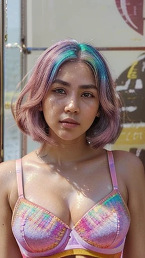 Retrato de corpo inteiro、standing in panties and bra 、(pink fashion bra:1.9)、(cabelo colorido:1.8)、(all colors of the rainbow:1.8)、((((vertical cervejang:1.6)))、(pictorial、:1.6)、face frontal、Quadrinho、An illustration、pictorial、、olhos grandes、olhos cristalinos、(Rabo de cavalo alto gradiente iridescente:1.7)、maquiagem requintada、Boca Fechada、(Pequeno fresco:1.5)、(Clean the chest:1.6)、long eyelashes、white bra with wide shoulders、、white shoulder bra、looking at the audience、grandes olhos lacrimejantes、(cabelo iridescente:1.6)、 respingo de cor, (Sozinho、:1.8), respingo de cor, color explosion, Estilo de pintura espessa, messy lines, ((Resplandecente)), (colorida), (colorida), colorida, colorida, Estilo de pintura chique, (Respingo) (respingo de cor), vertical cervejang, tronco, Paint Respingo, Acrylic pigments, gradientes, cerveja, Mais alta qualidade, Mais alta qualidade, Mestre da paz、, Sozinho、, profundidade de campo, pintura facial, roupas coloridas, (Elegantemente: 1.2), Maravilhoso,cabelo comprido, Vento, (Elegantemente: 1.3), (flower petals:1.4)、(((Mestre da paz、)))、(((a mais alta qualidade)))、((super detalhado))、(An illustration)、(dynamic ungle)、((Flutuando))、(cerveja)、((Cabelos desalinhados))、(Sozinho、)、(1 garota)、((rosto de anima detalhado)))、((lindo rosto detalhado))、colarinho、ombro nu、cabelos brancos、((cabelo colorido))、(((cabelo com mechas))、lindos olhos detalhados、(Olhos em cores gradientes)、(((olhos coloridos))))、(fundo colorido))))、((((high saturation))))、