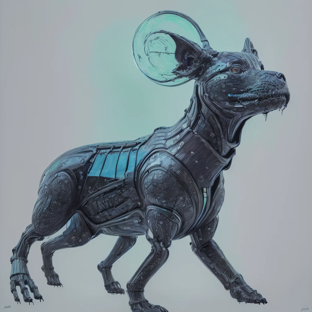(samdoesarts:1.3), nvinkpunk, articules, horrifying techno-organic mutation (dobermann), portrait, backlighting, abstract, painting, painted by famous artist, ethereal, liquid, abstract, masterpiece, highly detailed, best quality, highest quality, realistic lighting, hyperdetailed, hyperrealism, colors, colorful, social clothing