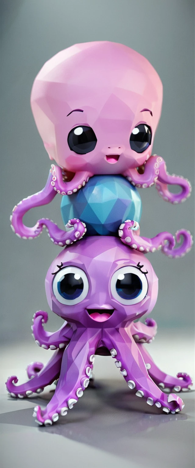 creates a cute and very cute 3D baby octopus image