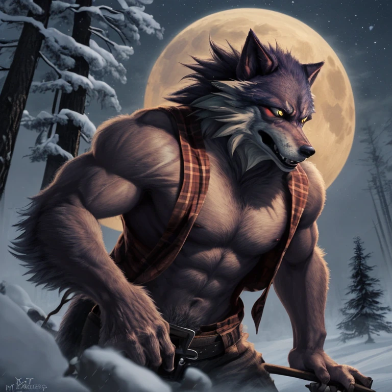 A werewolf works as a lumberjack.