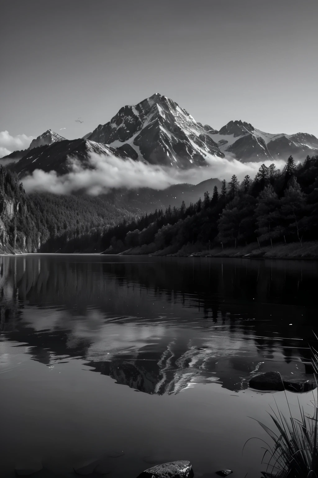 black and white stoic nature filled wallpaper, 4k landscape for pc