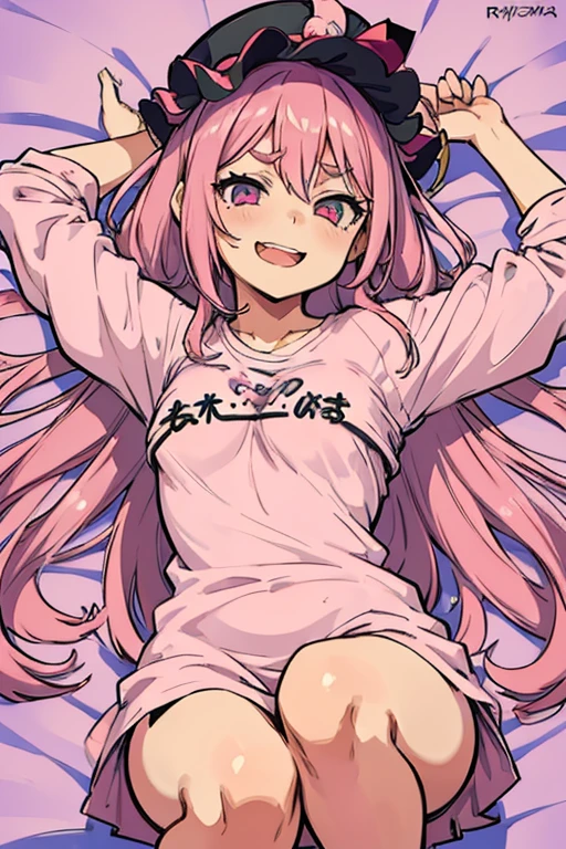 mulher、 Pele clara, cabelo castanho claro, Franja longa, orelhas de coelho, seios grandes, pernas finas, Pink sweater, Lower body is only panties、Botas pretas, olhos castanhos escuros, anime, 2D, Comics、Transbordando Fluidos Sexuais,cute bunny features