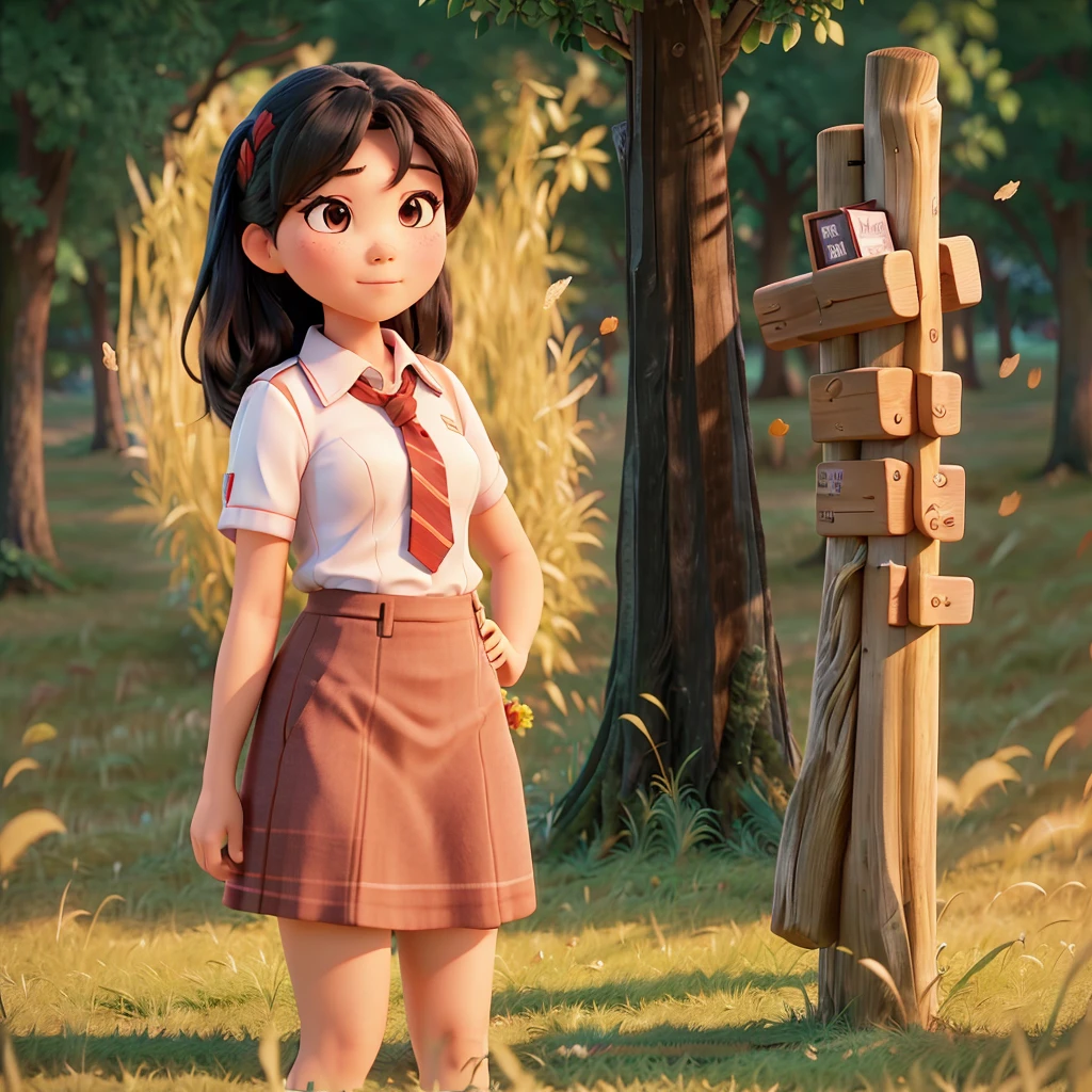 there is a woman with a red tie standing in a field, soft portrait shot 8 k, a young asian woman, shot on canon eos r5, shot on canon eos r 5, taken with canon eos 5 d mark iv, portrait shot 8 k, taken with canon 5d mk4, taken with sony alpha 9, portrait of a japanese teen