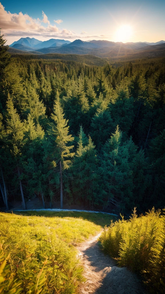 obra de arte, Melhor qualidade, alta qualidade, extremamente detalhado CG unity 8k wallpaper, taiga, silence, towering conifers covered with forest floor, clima frio severo, beleza serena, neve, inverno, mild summer, Brisa, agulhas, galhos, Bokeh, Campos de profundidade, HDR, florescer, Chromatic aberration, Fotorrealista, extremamente detalhado, popular no ArtStation, popular na CGSociety, complex, Alto detalhe, dramatic, arte no meio do caminho