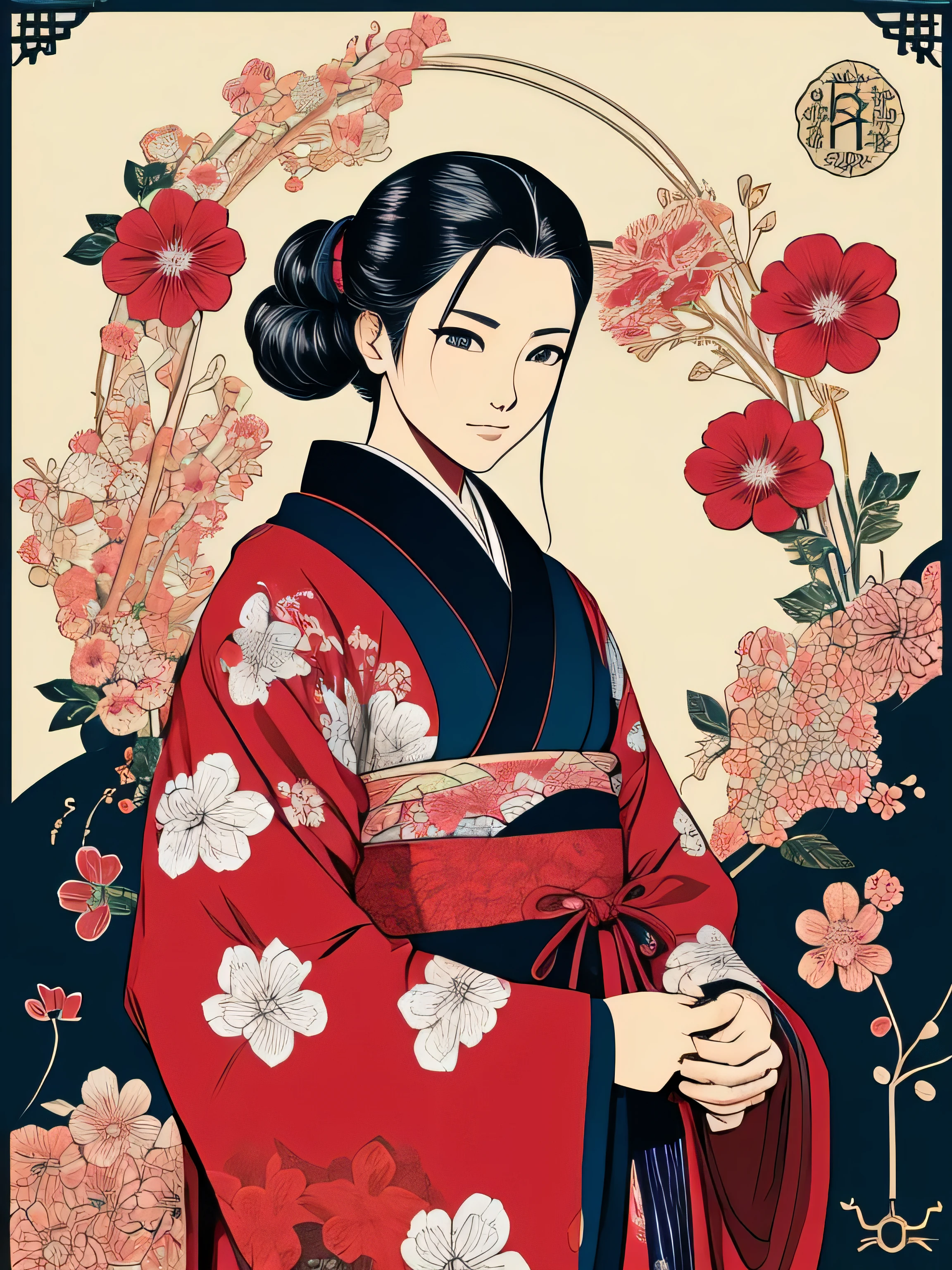 Pau colorido, sua arte em tinta fina, comic style, portrait of japan, Glamour de kyoto, bela arte de linha, coloring pencil comic style, manga style, manga art style, pencil and ink caricature drawing, coloring. Japan Background. Japan pattern flowers. No people, no person. Excluir pessoas, soomente fundo. Excluir mulheres e excluir homens