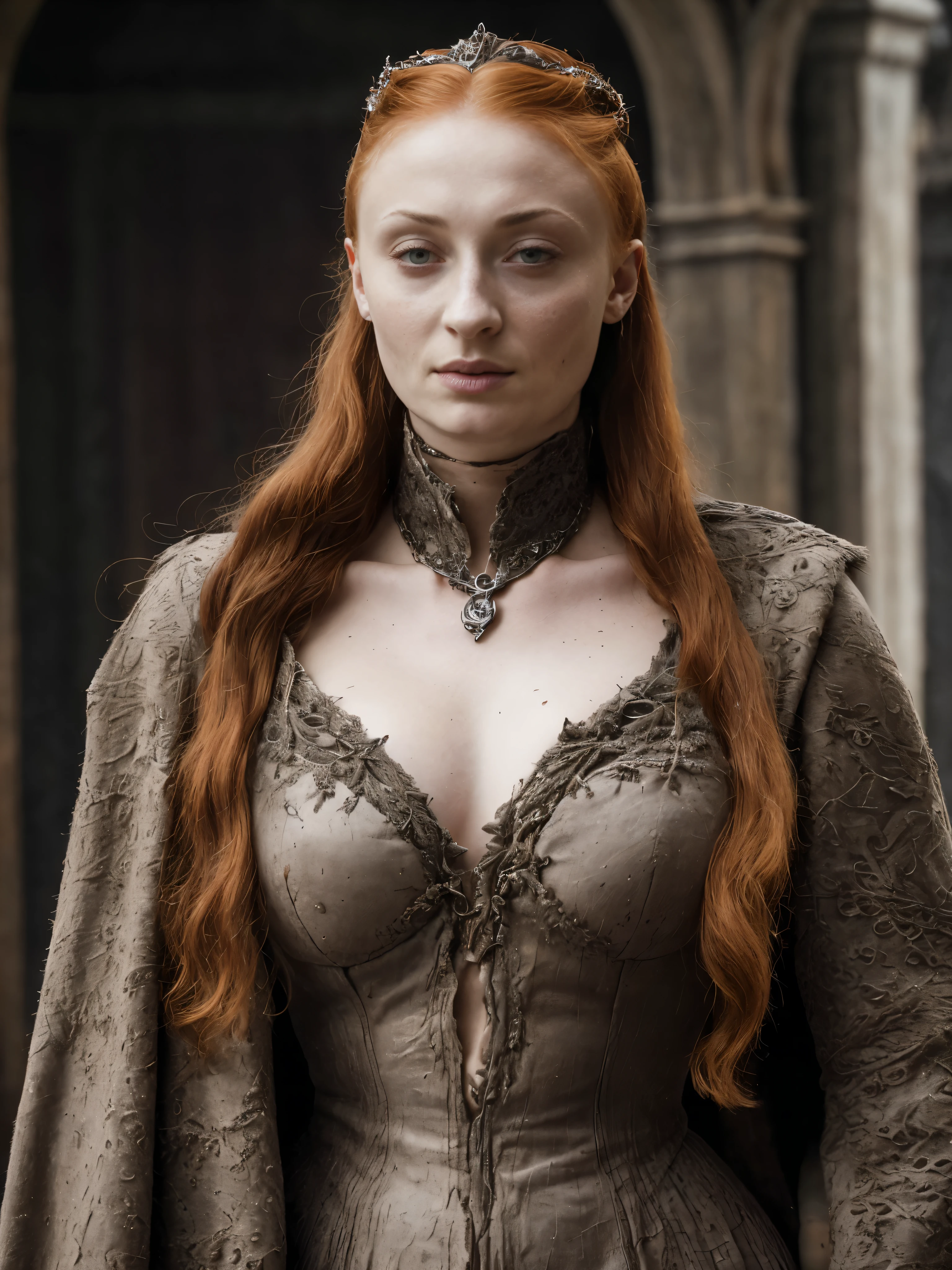( Photograph of Sophie Turner as hot queen ) (random photo , full body shot, thick figure, fleshy body, tall woman ) Alayne Stone, Gorgeous Woman, Queen, queen lady, Lady of Winterfell, Wardeness of the North,) the de facto Lady of the Eyrie, 40 years Old, she a Full growned mature lady now, beautiful mature lady, the queen, milf beauty, mature queen, a captivating woman, beautiful queen, empress, mediaeval queen, alluring appearance, unrivaled beauty, , mediaeval erotic costumes, a Game of Thrones-inspired costume, a close-up of a woman from the middle ages, scene from "Game of Throne," deep cleavage, warrior princess, healthy body, perfect thick body, attractive figure, fleshy body, style of "Game of Throne,", stunning woman, dress made of leather clothe ( ( insanely detailed realistic skin texture, pores, wrinkles ,freckles) , realistic environment, detailed ultra realistic facial features perfect body parts, ( hyper photorealistic) )