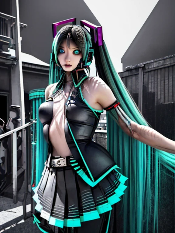 Anime, Girl, (((1girl))), (((Waifu, VOCALOID, Miku Hatsune Waifu))), What(((Long Hair, Twintails Hair))), ((Cyan Eyes eyes:1.3, Upturned Eyes: 1, Perfect Eyes, Beautiful Detailed Eyes, Gradient eyes: 1, Finely Detailed Beautiful Eyes: 1, Symmetrical Eyes: 1, Big Highlight On Eyes: 1.2)), (Detailed Body, (Detailed Face)), Face Close-up, Facing Front, Facing Camera, Young, (Best Quality), Shirt, Loose Skirt, Modest Clothing, Skin Covered, High Resolution, Sharp Focus, Ultra Detailed, Extremely Detailed, Extremely High Quality Artwork, (Realistic, Photorealistic: 1.37), 8k_Wallpaper, (Extremely Detailed CG 8k), (Very Fine 8K CG), ((Hyper Super Ultra Detailed Perfect Piece)), (((Flawlessmasterpiece))), Illustration, Vibrant Colors, (Intricate), High Contrast, Selective Lighting, Double Exposure, HDR (High Dynamic Range), Post-processing, Background Blur, Inky Shadows, Darker Shadows, Thick Shadows, High Quality Shadows, high detail, realistic, Cinematic Light, sidelighting, Lens Flare, Ray tracing, sharp focus,