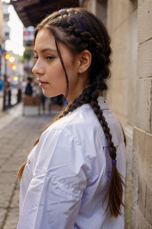 (Braided hair)) cabelo roxo