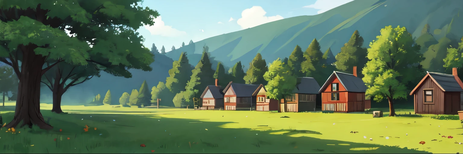 village, ten wooden houses, the forest