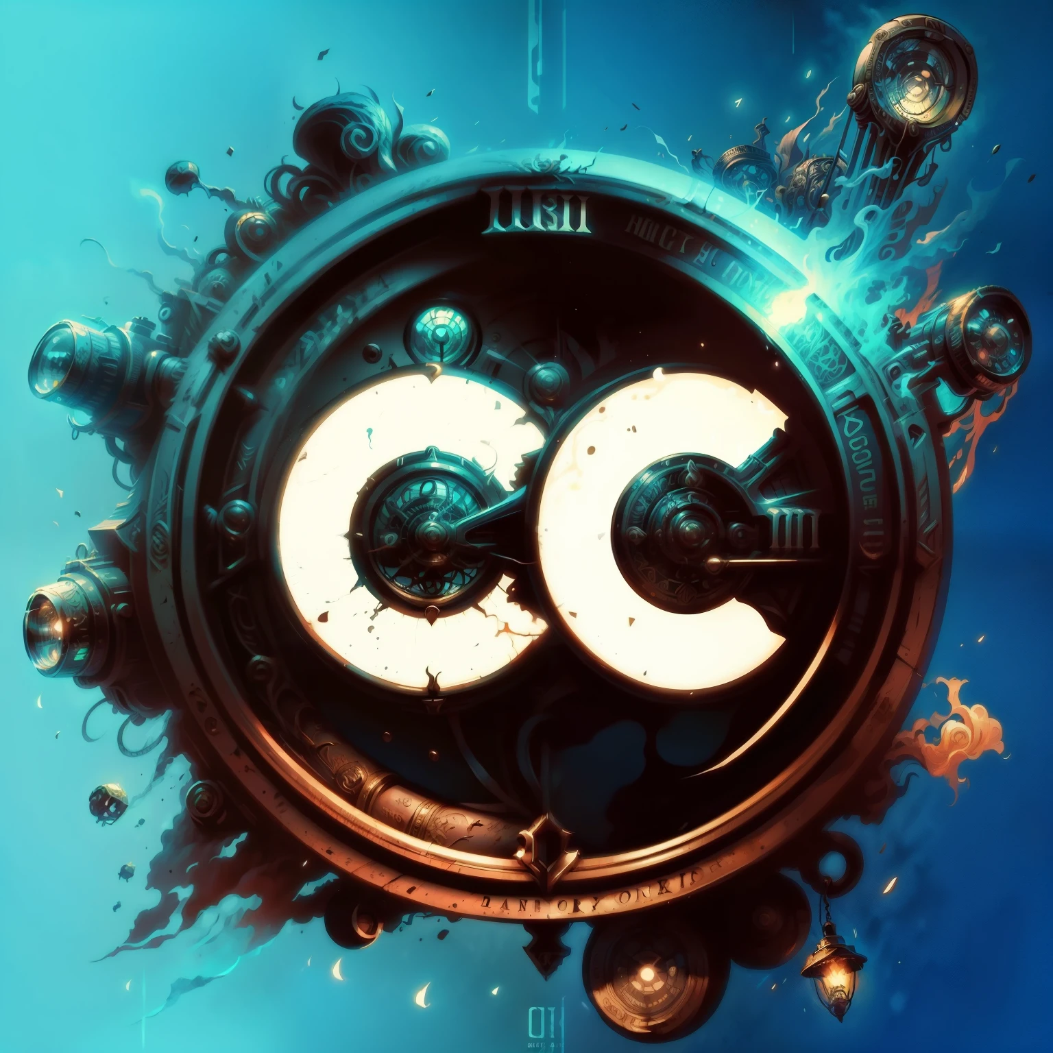 a close up of a clock with a skull on it, discord imagem de perfilture, Antoine Collignon, imagem de perfil, CGSsociery, artista cg, imagem de avatar, DeviantArt Artstation CGScosiety, Criptocore, comunidade steam, cg rendering, Computer graphics animation, imagem de perfil, comic style, Comunidade Steam, sociedade cg!, coerent face