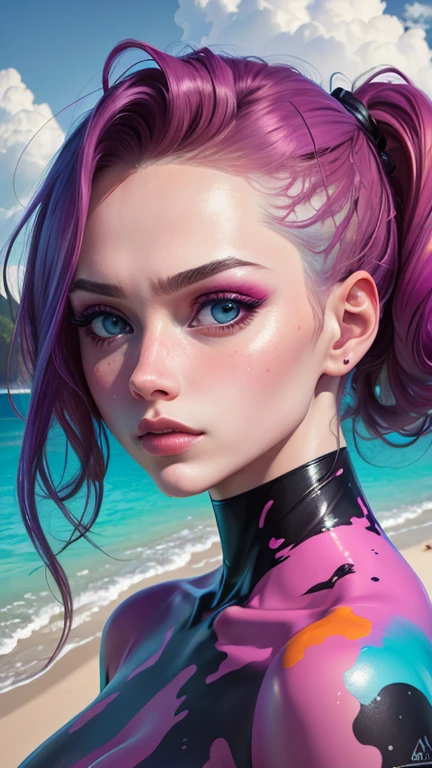 Abstract Art, ultra detail, ultra realism, photorealistic, 4k, photopainting, 90s, furrowed, adventurecore, vibrant holographic gradient, femme fatale, pastel makeup, cibachrome, landscape photography