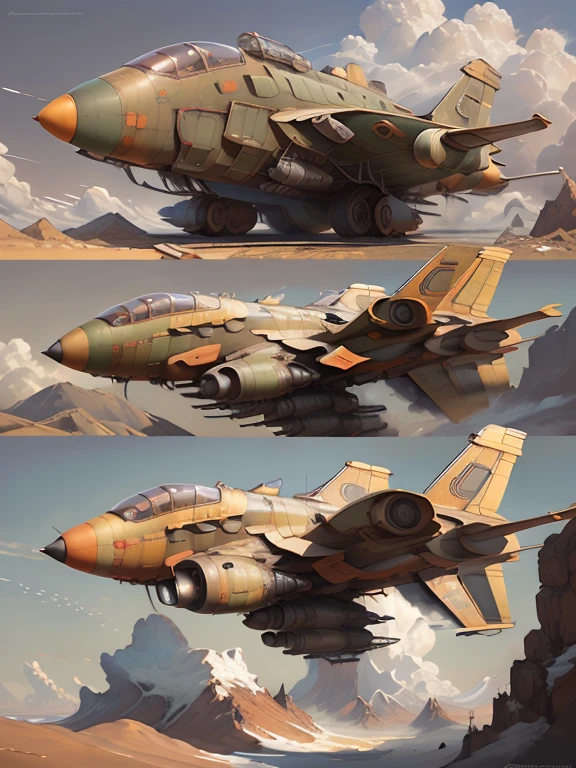 there is a plane flying through the air with clouds in the background, por Arthur Pan, por Raymond Han, Antecedentes de los aviones de combate, jet fighter, wojtek fus, Retrato de Figther Jet evadiendo, Arte digital 4k muy detallado, estilo de pintura de james gurney, RHADS!!!, arte conceptual | RHADS, por Alexander Kucharsky, Hermosa obra de arte digital
