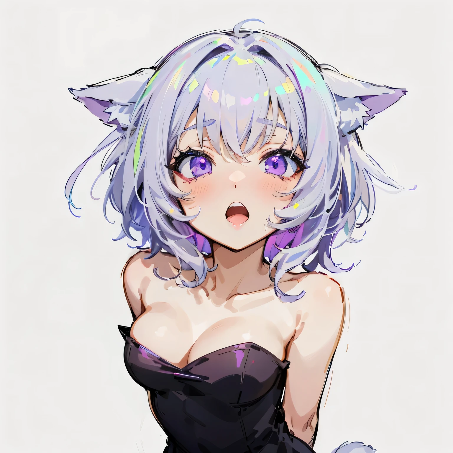 anime girl with cat ears and purple eyes posing for a picture, cute anime catgirl, beautiful anime catgirl, anime girl with cat ears, anime catgirl, very beautiful anime cat girl, attractive cat girl, neferpitou, anime moe artstyle, girl with cat ears, white cat girl, catgirl, anime cat, cat girl