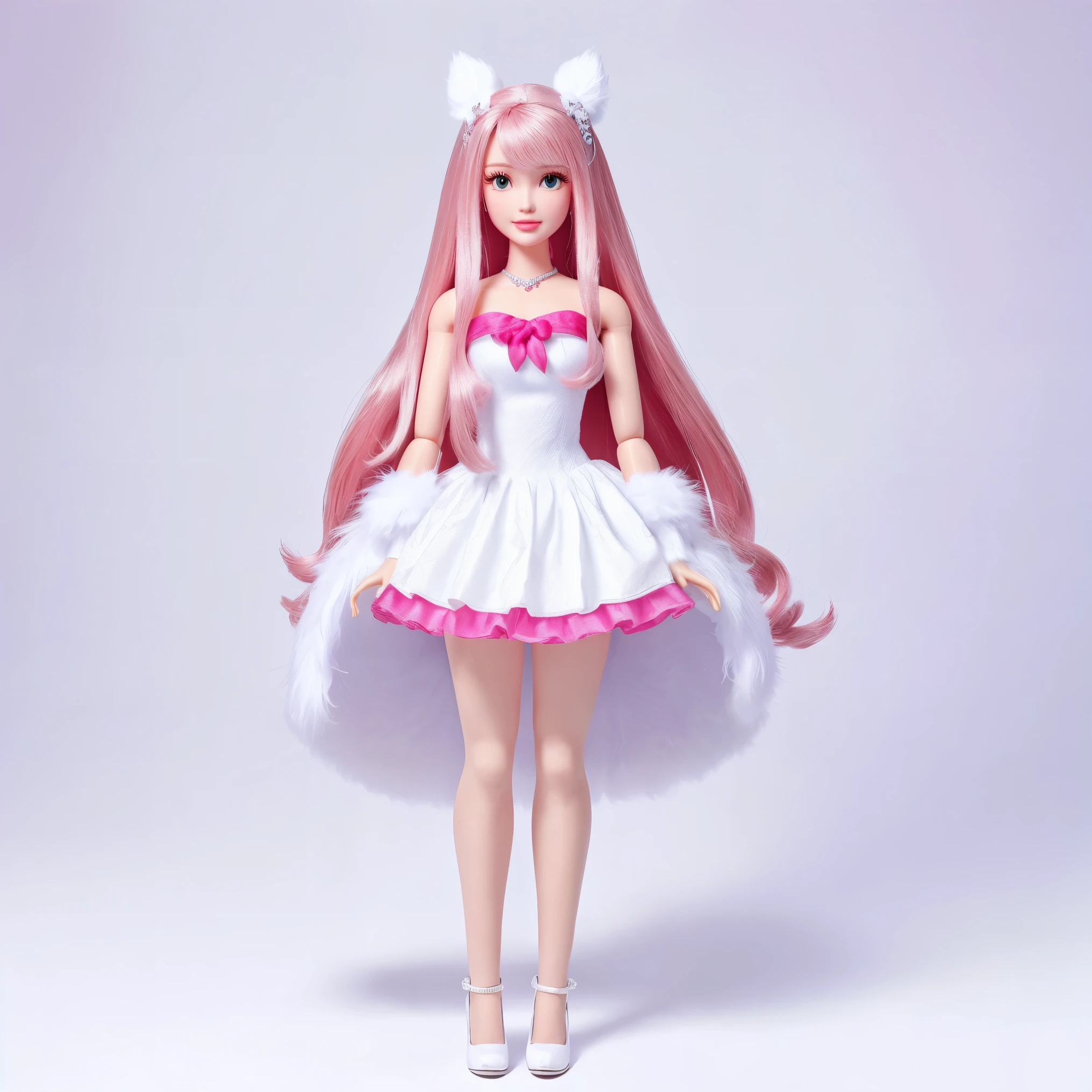 Masterpiece,High Quality,High resolution,The highest resolution,White background,solid color background,transparent background,no background,remove background,Complicated details,Highest quality,game icon,game icon institute,cartoon_style,full body,Cute Fluffy Barbie Monster,all separated