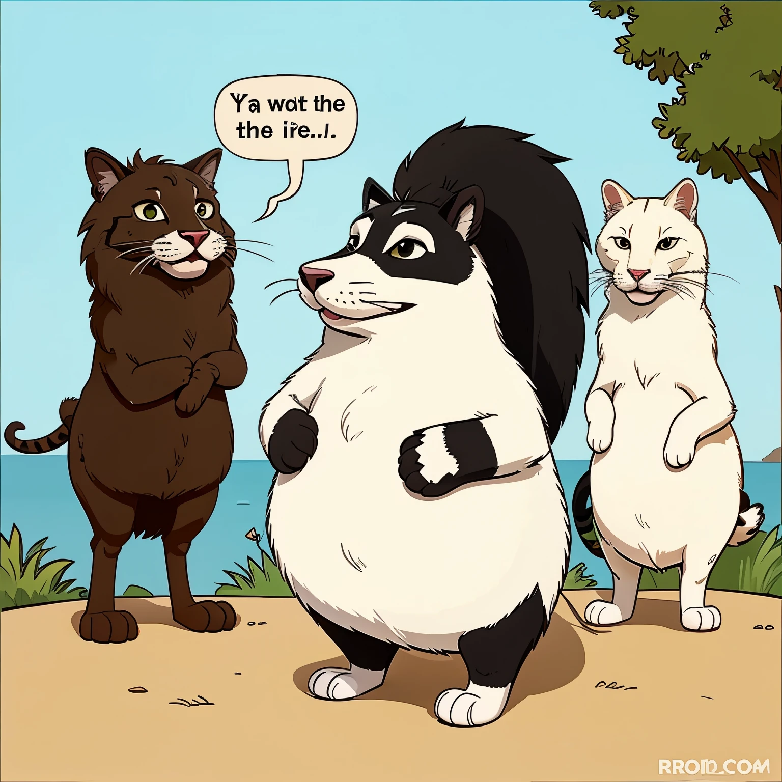 Animal cartoon about the use of pronouns in English