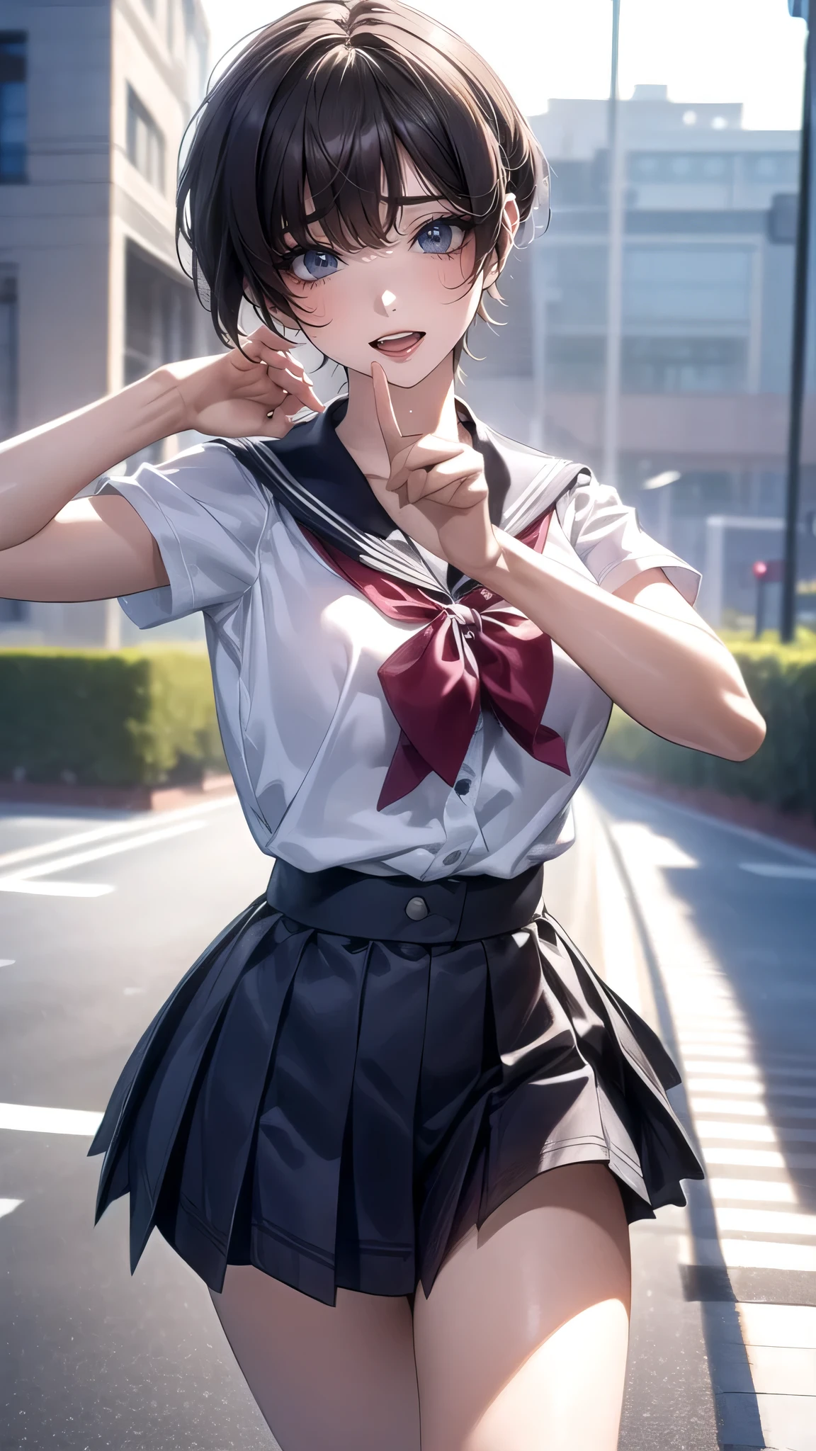 high school girl,(random dance pose),(Highest image quality, (8K), Ultra-realistic, Best Quality, High quality, High Definition, high quality texture, high detailing, Beautiful detailed, fine detailed, extremely details CG, Detailed texture, realistic representation of face, masterpiece, presence, Dynamic, Bold)