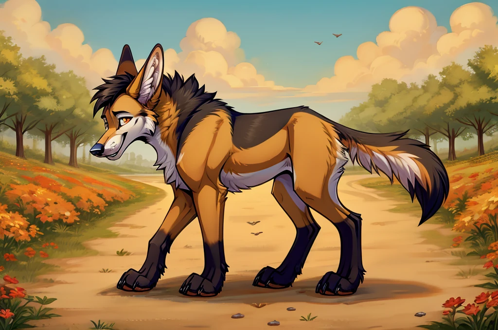 feral, jackal, black-backed jackal, animal, beast, thin, happy