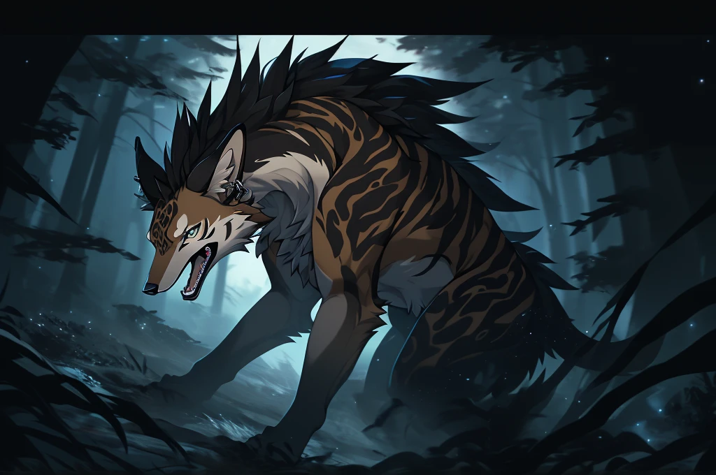 shaded, excellent quality, insanely detailed, phenyanyanya, honovy, marjani, personalami, hioshiru, male, muscular male, looking at viewer, animal genitalia, saggy balls, spread legs, canine penis, knot, big balls, white pupils, cave, dungeon, inside, rock, darkness, underground, glowing eyes, feral, quadruped, standing, paws, wolf, open mouth, teeth, all fours, tongue out, long tongue, hyper muscle, leaking precum, angry skull head, malo, mammal, canid, canine, bone, skull, fur, hair, genitals, black body, nipples, solo, black fur, black hair, digital media (artwork), monster