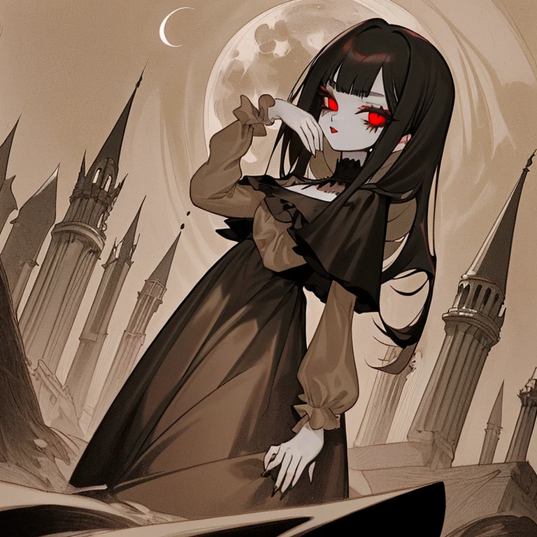 (Highest quality,4K,High resolution,masterpiece:1.2),Very detailed,Realistic:1.37,Spooky altar background,Dark fantasy,Red color scheme,Ominous atmosphere,Eye-catching,Storytelling,anatomy,Anime Style,Concept Art,beautiful細部までこだわった顔と (((Red eyes ))),A terrifying ritual ,Satanic Ritual,Premature death,Improper behavior,クレイジーなsmile,Scythe Face,Girl Monster, beautiful, Delicate facial features, Sharp Eye, Sharp Fangs, pale skin, Thick chain, Dark Background, Cinema Lighting, Dramatic Shadows, Gothic style, Gloomy atmosphere, Dark fantasy, One Girl, , Please open your mouth wide, Open your mouth and baring your teeth,Sharp teeth like a beast, Wide lips, very wide mouth, Vermilion cheeks, ,(Blood splatter:1.4),Scary smile, smile,Fallen angel design, Twisted smile、Bloodstained、bleeding from the head,,,,、Blood splatter、,(Blood splatter:1.4),Crossbones, skull,Horror Style, ((Fantasy Fallen Angel Costume)), ((Flowing black hair)), ,(Blood splatter:1.4),Female curves, Sexy flat stomach, Perfect hands, Perfect anime face, ((White Lolita Dress)), Are standing, ((邪悪なsmile)), ,(Blood splatter:1.4), Steam circulates, Moonlight Illumination, night lighting, disaster々new devil horns,,(Blood splatter:1.6),アニメFallen angel design, Twisted smile、Bloodstained、bleeding from the head,,,,、Blood splatter、,(Blood splatter:1.4),Crossbones, skull,Gothic architecture、Western architecture、Fantasy World、,Victorian cities, Skeleton Gas Light,Absurd, High resolution、 ((Tabletop)), ((Highest quality)), (Very detailedな), ((Very detailed)), (beautiful), ((pretty girl)), (NFSW:1.8), alone,(10 years old:1.6)、(world'The most terrifying and creepy demon girl:1.5)beautiful face、Whole Body Ezbian、pale, Clear Skin、beautiful黒の髪、Smiling Kindly、Dark building ruins、(snow white'Frill dress:1.3)、(The dark ruins are stained with blood:1.3)、Low angle full body shot、(少女は血の海の中にAre standing:1.5)、(The ground is full of blood:1.3)、(The girl lost a lot of blood..:1.3)、)、(クレイジーなsmile:1.6)、Spirits、(Blood dripping from the mouth:1.3)