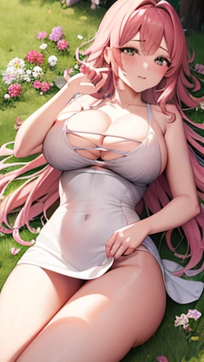 MELHOR QUALIDADE, SENSUAL, High definition, NITIDO, EXPLICITO< Sakura Haruno caminha lentamente pelo jardim, the sun's rays filtering through the tree leaves, creating patterns of light and shadow that dance across your skin. Seus cabelos cor de rosa caem em ondas sedosas sobre seus ombros, swaying gently with every graceful step she takes. She is wearing a light dress that subtly hugs her curves., revealing the hint of her feminine form beneath the fluid fabric.
Enquanto caminha, Sakura gently slides her fingers over the soft petals of the flowers she finds along the way., inalando o perfume doce que paira no ar. Her lips are slightly parted, an expression of fascination and pleasure playing across her face as she surrenders to the serene beauty of the garden.
De repente, ela se vira, os olhos verdes brilhando com uma intensidade cativante. Com um movimento gracioso, She raises one of her hands to the collar of her dress, deslizando-a suavemente pelo tecido, Provoking a feeling of softness and freshness against your skin heated by the sun. Ela sorri levemente, her pink lips curving in a seductive gesture, enquanto uma brisa suave brinca com seus cabelos, criando um halo dourado ao seu redor.
Em um impulso de desejo, Sakura reaches out to touch a nearby flower, fingers lightly brushing the soft petals. Ela fecha os olhos por um momento, getting lost in the tactile sensation, as your breathing becomes deeper and slower. An aura of sensuality and mystery surrounds her, as if the garden itself were responding to your charm, making her the center of a moment of pure magic and seduction.
This hypothetical scene portrays Sakura Haruno in an intimate and sensual moment, enveloped in the beauty of the garden and awakening the senses with its captivating presence.