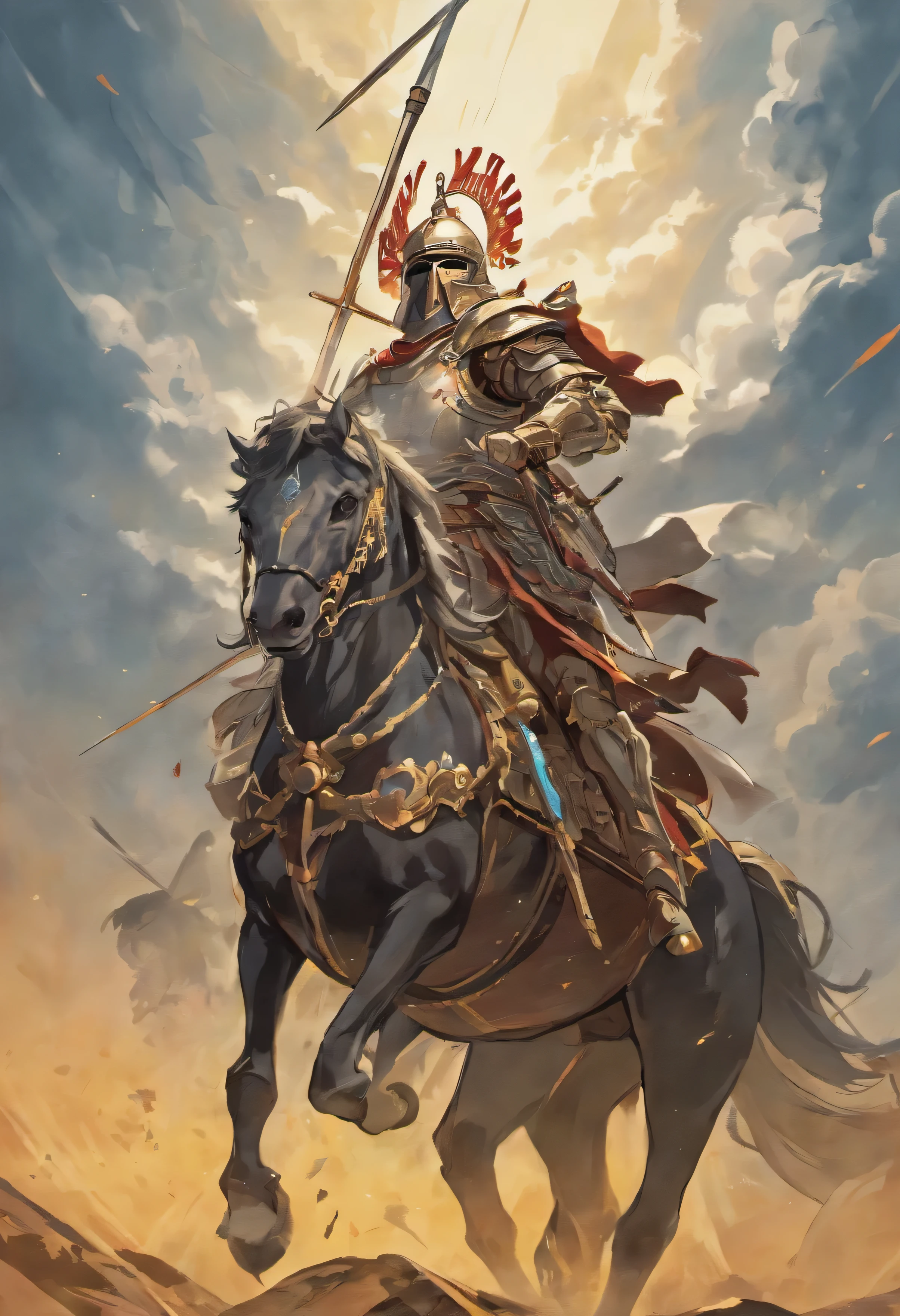 "A stunning cover in the baroque style of painting depicts an epic scene of Don Quixote riding his horse Rocinante, He wears his rusty armor and holds his spear. Don Quixote shows his full body in the foreground, In a heroic pose with Rocinante dancing. In the background, A field of windmills stretches to the horizon under an overcast sky. Don Quixote&#39;s face under the helmet is determined and visionary, Ready for adventure. Uses dramatic tones, Theatrical lighting and elaborate textures, With stunning brush strokes in oil. The scene is comprehensive and extremely realistic in 8K resolution, But with the classic look of Baroque painting. There are no errors or distortions." measuring: book cover (7200x10800 pixels) steps: 50 sampling: DPM SDE fast noise reduction power: 0.75 Marquis: SRESRGAN