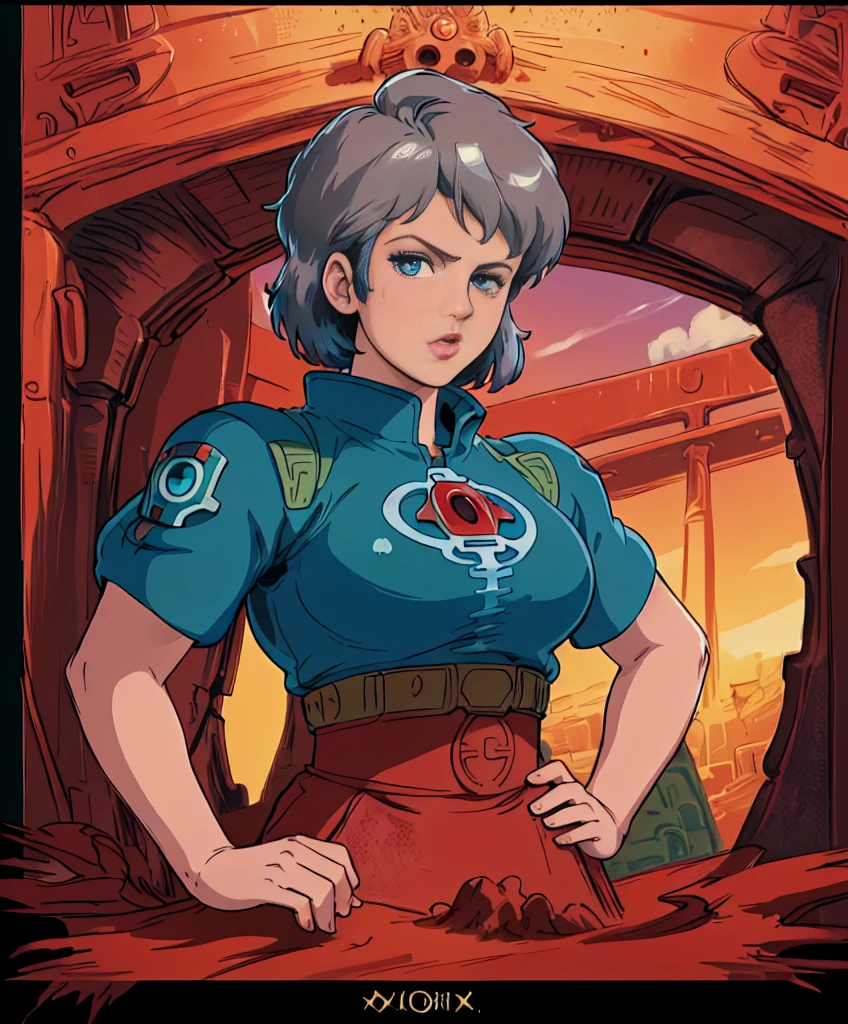 masterpiece, best quality, high quality, absurdres, illustration, film grain, chromatic aberration, dramatic lighting, (high resolution,masterpiece, ultra best quality, insanely amazing hyper fine extremely detailed, official:1.4)
(solo girl, female),(eye patch on left eyes ),((solo girl)),
((punk outfit )),((short silver hair ))++++, dynamique pose, full body, look at viewer, front pose
break
in the style of a 80's movie and japan animation,(( inspired by dune, nausicaä of the valley of the wind, trigun, akira),(masterpiece:1.5, best quality:1.5),(red sand desert), (red desert landscape), ruine in backgournd, amazing, beautiful detailed, extremely detailed wallpaper, extremely detailed CG unity 8k wallpaper, extremely delicate and beautiful, finely detailed, extremely detailed wallpaper, official art, detailed background, beautiful detailed shadow: 1.5, cinematic lighting, backlight),