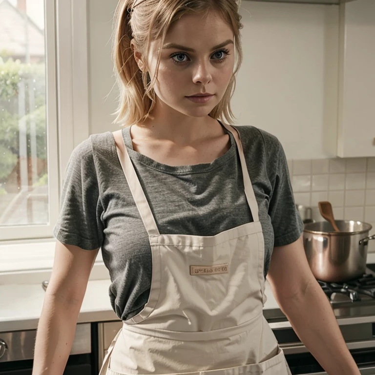 Rose McIver dressed in an apron