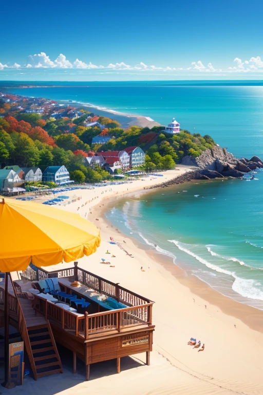 Beach Scene, Based on Bar Harbor, Maine, based on Ocean City, Maryland, Liminal space, dream core, nostalgia core
