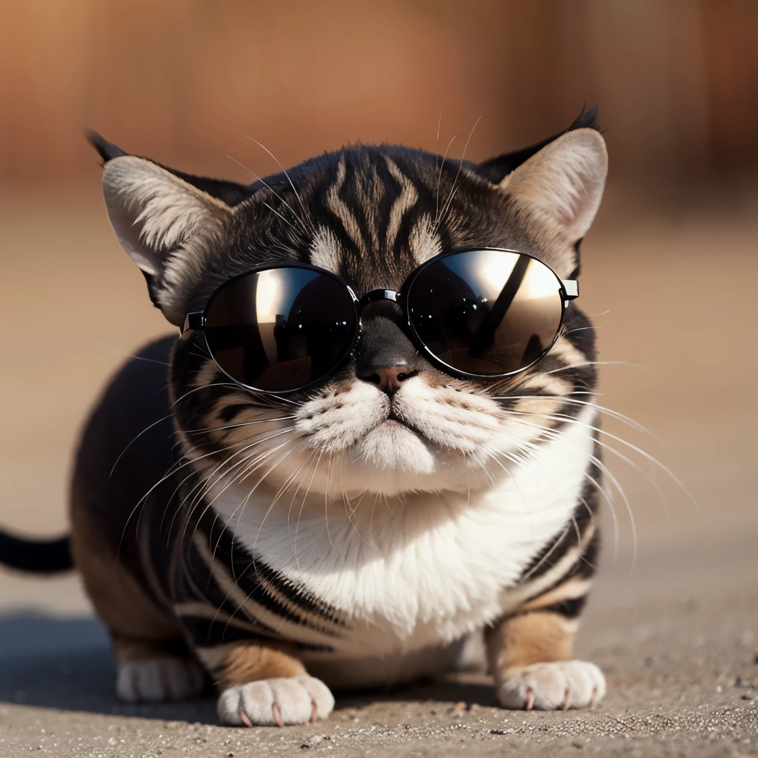 gatito con lentes de sol, adorable ,caricatura

