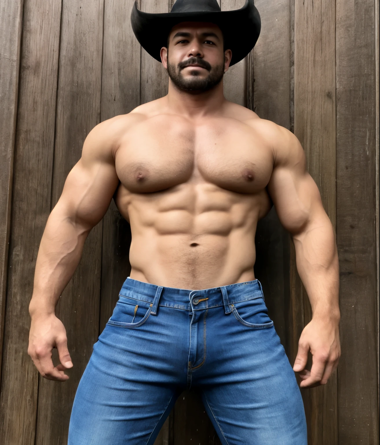 Juan: male, vaquero, musculoso, rostro, realista, foto, real foto, cuerpo completo, jeans