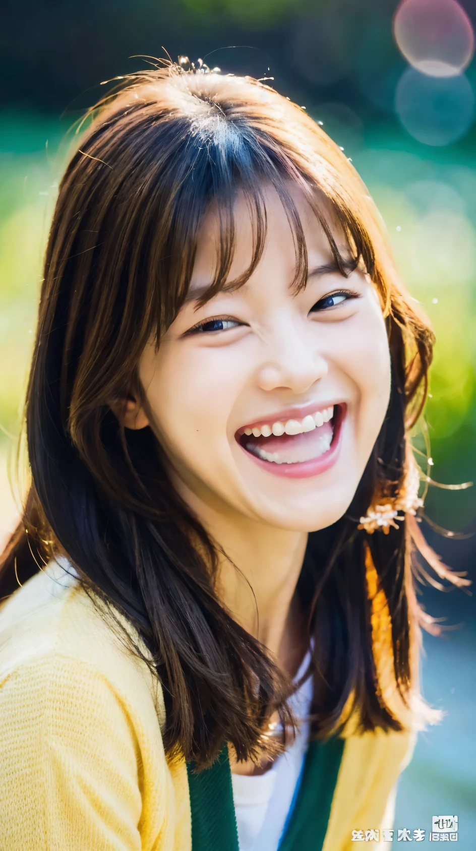 (8K, highest quality, masterpiece: 1.2), Super detailed, super resolution, a beautiful girl, (huge Laughing:1.1), (open mouth:1.2)