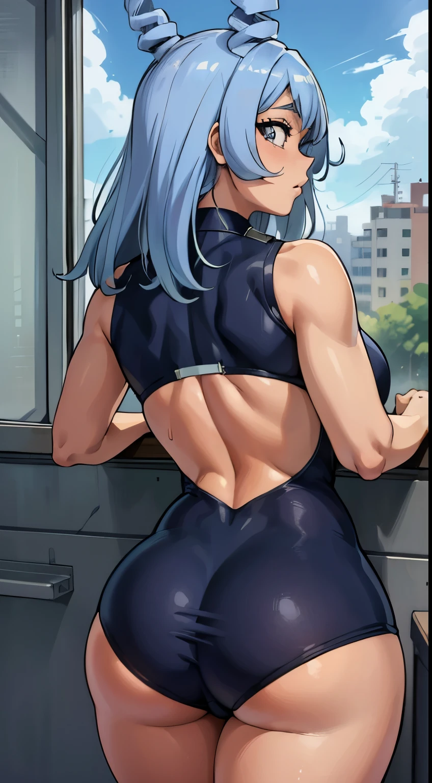 (best quality:1.3), nejire hado by boku no hero , peituda, clivagem, sedutora, sexy, body curvy, bunda grande, peitos grandes,(pov: back)