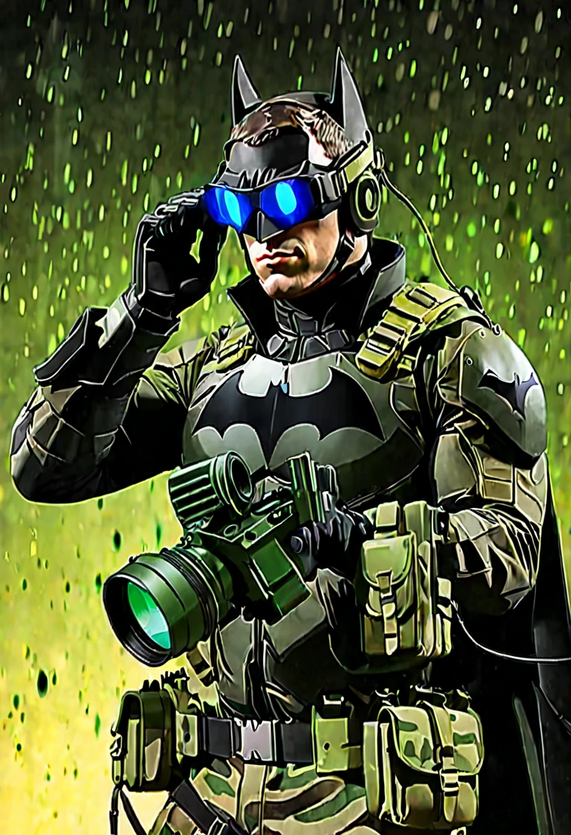 batman usando algemas , nightvision goggles , estilo militar , arma, 