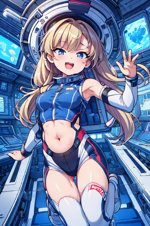 top-quality,Top image quality,in 8K,4K,​masterpiece,ultra-detailliert,Beautiful,ultra-quality, best quality,high resolution, ultra-detailed,game cg,dutch angle,(acrobatic pose):5,jumping:5,(inside spacestation,)beautiful detailed eyes,five fingers,headphone,nsfw,a beauty girl,(astrovest):5,(track uniforms),wet,(steam:1.5),Running form,open open mouth,(blonde hair),(long hair):2,Navel,space_station_interior, exercise_room, futuristic, high_technology, zero_gravity_exercise_equipment, high_resolution_landscape, sleek_design, minimalistic, 8K_resolution, game_cg_style, Dutch_angle, detailed_character, track_uniform, perfect_running_form, intense_expression, detailed_eyes, determination, steam:1.5, beauty, strength, five_fingers, visible_navel, open_mouth, ultra_quality, high_resolution, ultra_detailed,astrovest