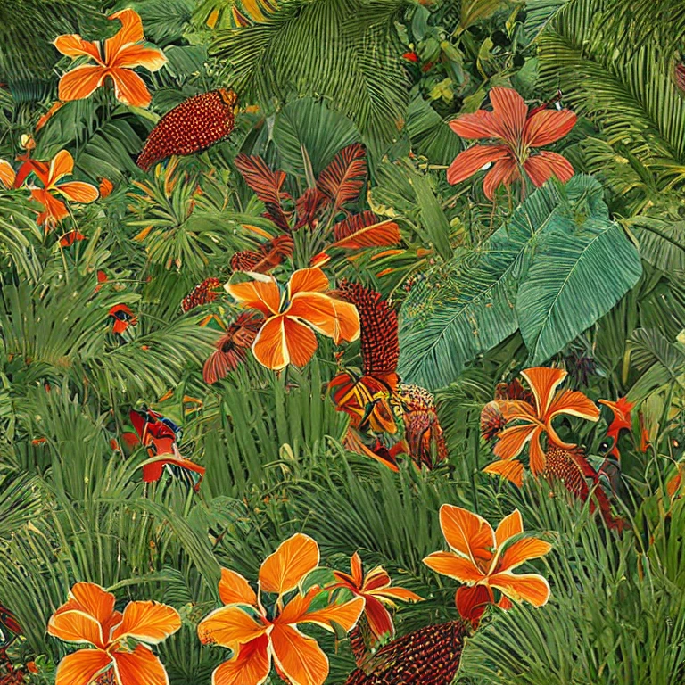 (masterpiece, best quality:1.2), KTH Detail - Tropical Wall, Tropical Wall paintings