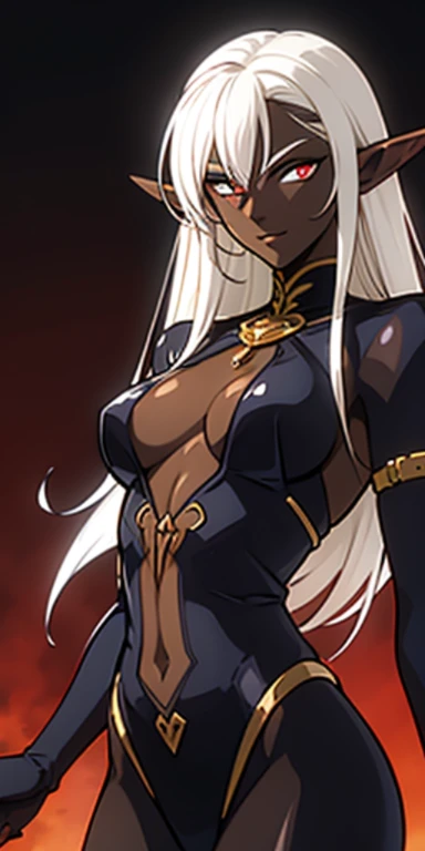 dark elf pirotess black skin white hair