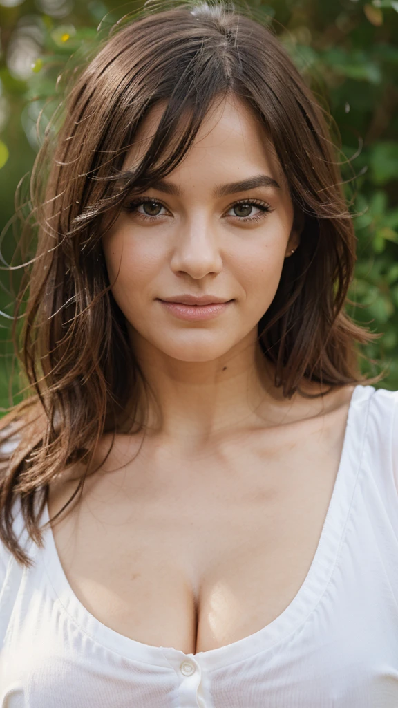 Hazel eyes, smirk, candid, realistic skin texture, flawed skin, shot with Sony Alpha A65001.4f, bokeh, highly detailed, masterpiece, full body,
