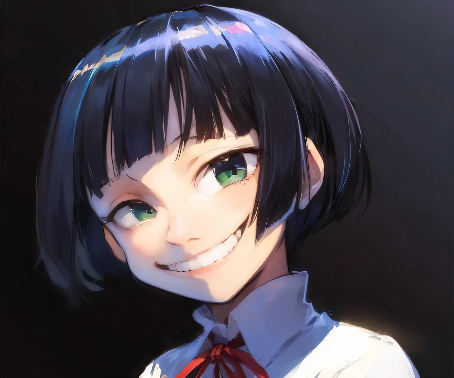 Masterpiece, detailed, 1girl, TROLL FACE, smile