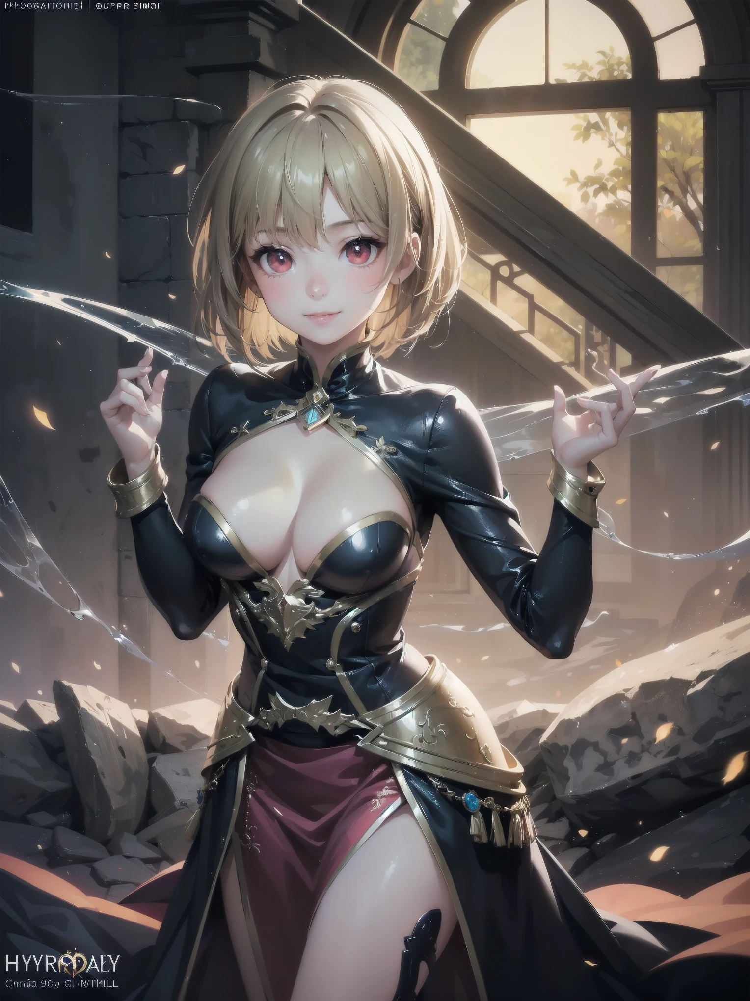 ((6 yrs old Girl: 1.5)), 1 girl, Vines, Cute Girl, Complete Anatomy, Full Length, Body, Chibi Big Tits, Cleavage, ta Big Tits, Super Cute, Girl, , Young Beautiful Girl, Beautiful Glowing Body, Bangs, Golden Hair, High Eyes, (Red Eyes), Hanging Eyes, , Tall Eyes, Fine Beautiful girl, Beautiful delicate eyes, Detailed face, Beautiful eyes, Beautiful shining body, Smiling, Happy,
Full Length Angle, Fighting Scene and Sexuality, Brave Young Girl, Adventurer Young Girl, Fantasy World, Venerable Brave Girl,
Natural light, ((Realism: 1.2)), dynamic distant shot, cinematic lighting, perfect composition, by sumic., and superfat filled breasts, super hyperdetailed, official art, artwork, (Best Quality: 1. 3), radiant, highly detailed CG Unity 8K Wallpaper, Detailed Background, Maste Piece, Best Quality, (Maste Piece), (Best Quality:1.4), (Ultra High Resolution:1.2), (Hyperrealistic:1.4), (Photorealistic:1.2), Top Quality, High Quality, High Resolution, Detail Enhanced,