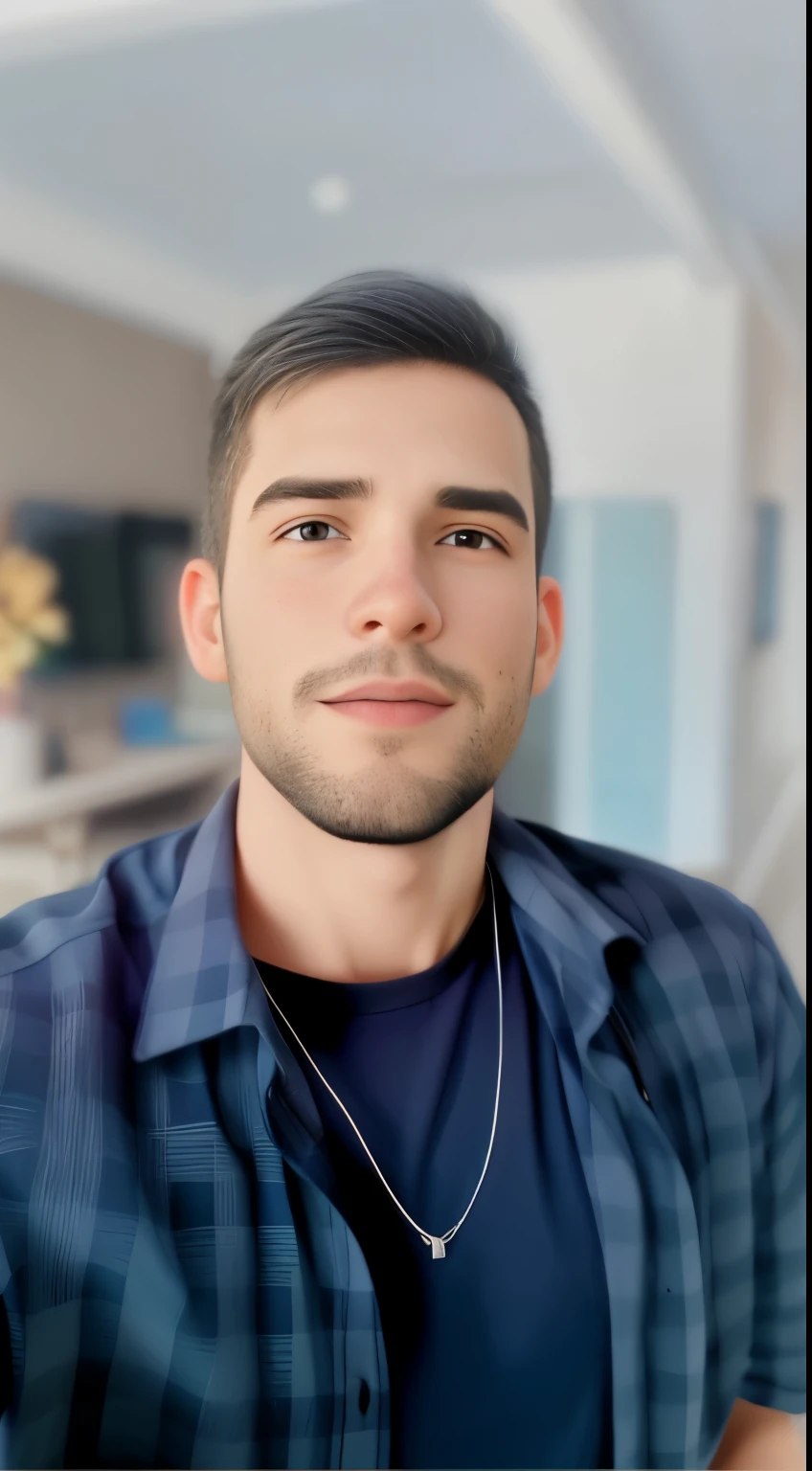 short hair man taking selfie