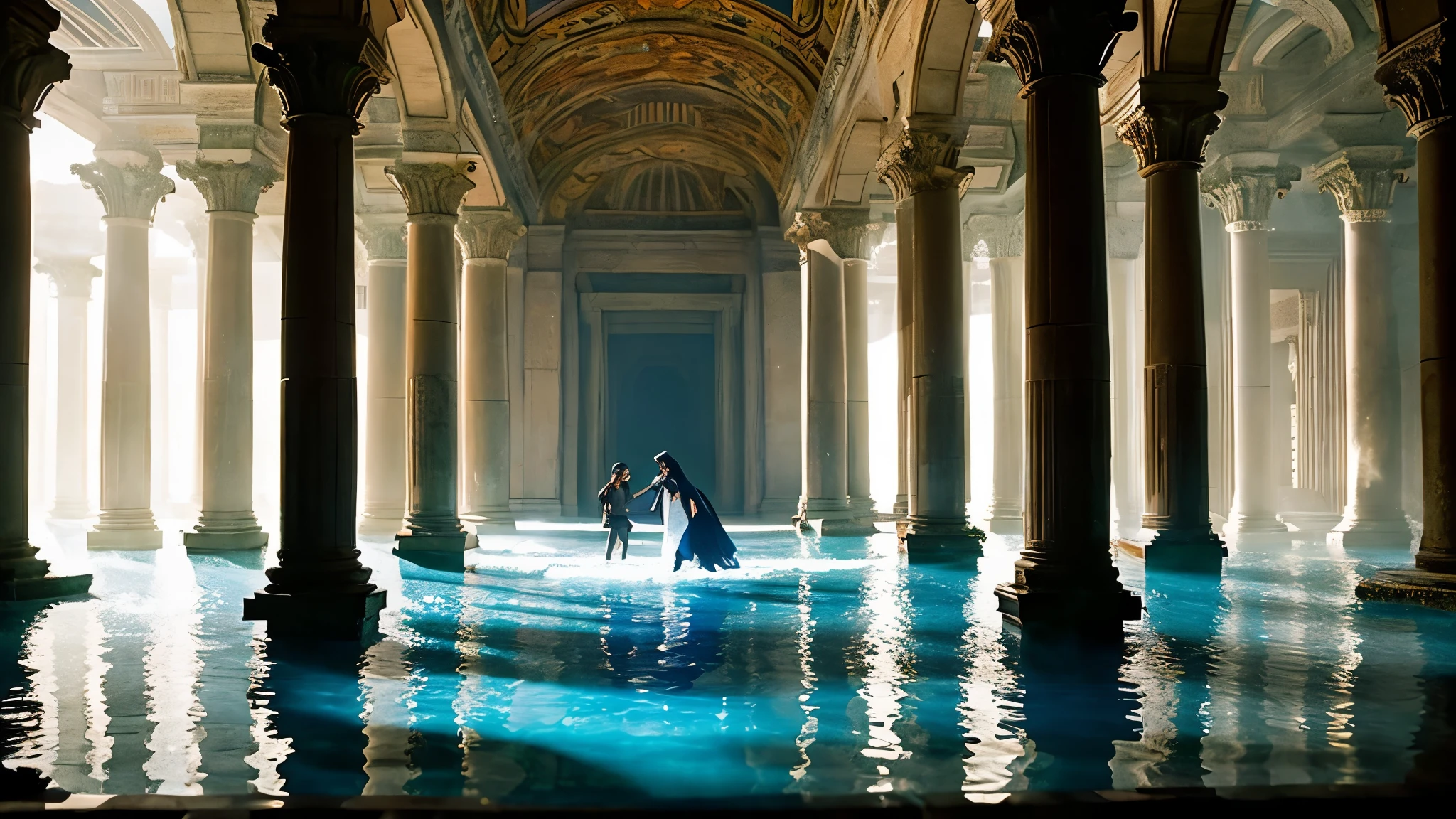 Daily life in Atlantis: Imagine the Atlanteans in their daily lives, they are in majestic temples, performing mystical rituals