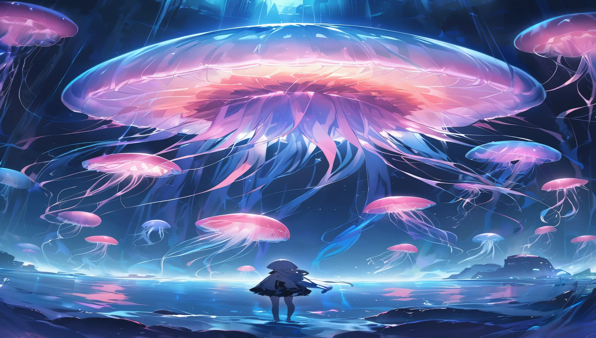 humanoid jellyfish, monster jellyfish, blue jellyfish