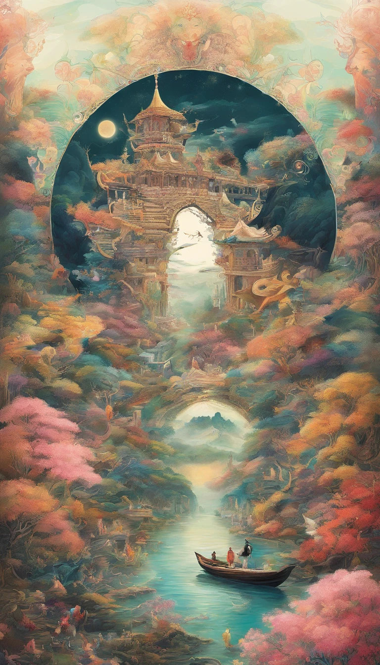 dream、(The Three Rivers.)、Like a city at night、現代風のThe Three Rivers.、My deceased mother came to pick me up in a small boat、depression、Adult Children、Life is hard for me, so you came to pick me up from the other world.、