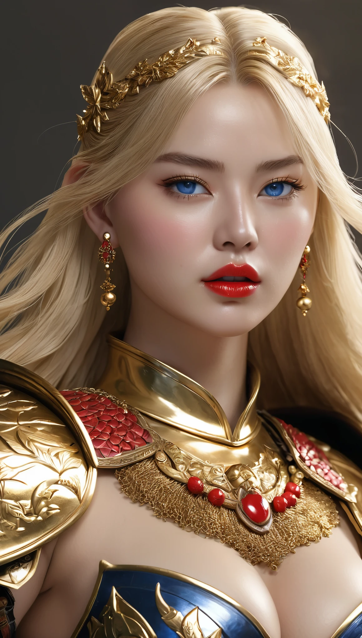 masterpiece,highest quality,higher rank,(womanの変態_woman:1),(naked:1.3), (35歳のWoman warrior:1.3),、big and full breasts big breasts,big breasts ,hyper real,中世ヨーロッパの都市のbattlefieldにいる,No expression,、イギリス人woman、Delicate skin texture to the smallest detail、detailed blue eyes (very big big big)、中年woman、(Fluffy long blonde hair)、Wheat tanned skin、very big big big、Woman warrior、big breastsの谷間、richly decorated gold armor、Long gold boots with flashy decorations、Solid gold and jewelry necklaces and collars、Large gold earrings、bright red lips、wears luxurious gold armor、Golden Long Globe、she has a big and long sword、The sword is decorated with flashy decorations.......................、The blade of the sword is jet black、(Woman warrior)、(battlefield)、