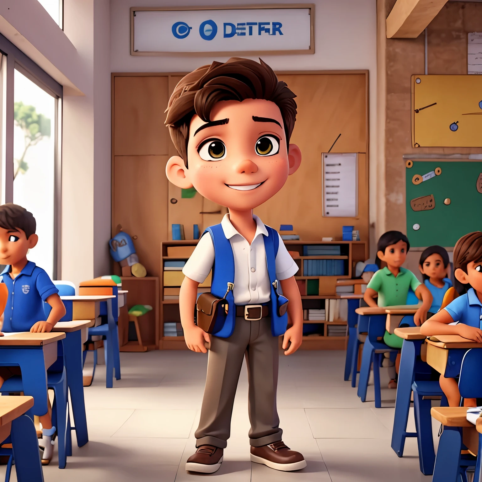 O garoto foi para a escola