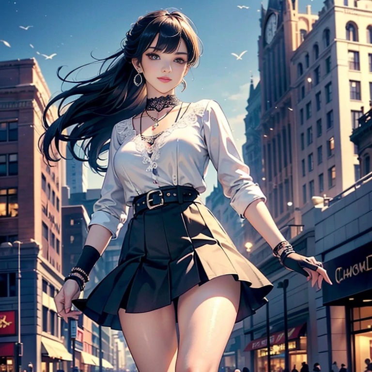 (bestbestquality,8K,A Masterpiece),(A pretty maiden,with long black hair,Long messy hair,curly hair,huge eyes:1.3,Long eyelashes,Delicate makeup:1.4,Sexy lips,Blushlush),(Exquisite watches,Reflective necklace,Bulgari's earrings,Bulgari's ring),(In the hotel,Capture,Sit,Sit on a stool,Look at the laptop),(Fashionable outfits,dressed in a white t shirt),(middle breasts,endure),(Black oily transparent pantyhose),(Black hip skirt),Light ripe,Royal sister,Optimal light,best shadow,Cinematic Lights,28 years old,1女孩,Need,(realskin,Supple skin)raytracing,Unreal Engine 5,Reflective skin,Digital illustration,Game CG characters,Supermodel,(kpop,idol),(Body edge lighting,Colored light sources are around),There is wind blowing hair,Looking into the distance,