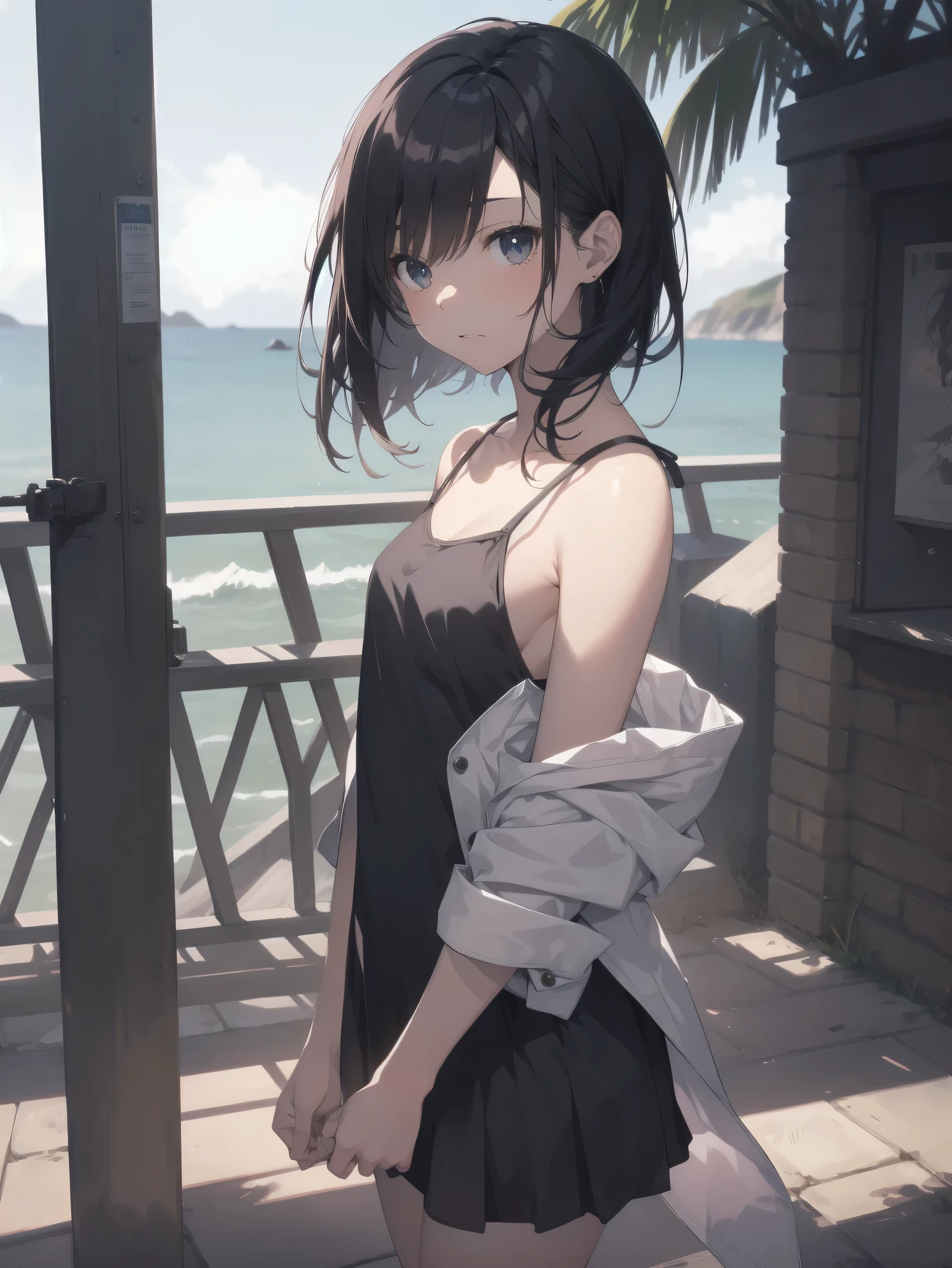 of the highest quality, anime moe art style,Best Anime 8K Konachan Wallpapers,Pixiv Contest Winner,Perfect Anatomy, BREAK,(Draw a picture of a girl in a swimsuit walking on the beach.),BREAK, 1girl in,(Solo,Lori face, 14years:1.5),a junior high school student,Full limbs, complete fingers, Short hair, bob cuts, flat chest, Small butt, ,finely detailed beautiful eye, groin, Wet, Shiny skin, Cowboy Shot, Swimsuit, in beach.BREAK,Ultra-detailed,High resolution,super detailed skin, Professional Lighting,8k eye details, (Cute illustration:1.2),