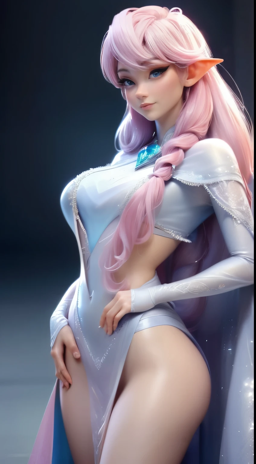 Elfgirl (rose quartz SU-Elsa frozen Disney Tinker waifu mezclando modelos .) (ultra FUSION of white and pink hair) Highly detailed CG unity 8k wallpaper, style shot, complex, high detail, dramatic, highest quality movie still image, very detailed, masterpiece, best quality, character design, Elsa, Elsa from Frozen,Fusion Pink Diamond (( Dark style)), realistic ultra-detailed rendering style, natural light, sharp character design, (hard focus, 8k), (((natural skin texture))), 8k textures, soft cinematic lighting, adobe lightroom, dark room, hdr, Sophisticated, Elegant, Rich Detail, Sharp Focuilm Look) )), Soothing Tones, Detail Frenzy, Intricate Detail, Super Detail, Low Contrast, Soft Film Lighting, Dull Colors, Exposure Blending, HDR, Fade, 35mm, f/1.4, ISO64, f16, 25 sec.