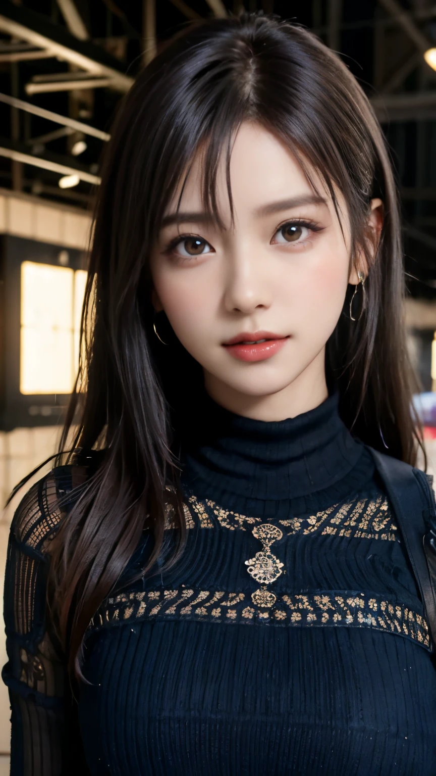 (happiness like a goddess:1.2), K-POPアイドル, 20-year-old, brown eyes, ponytail, (Raw photo:1.2), (realistic:1.4), (masterpiece:1.3), (intricine details:1.2), delicine, beautiful, (fine eyes), (detailed facial feinures), (turtleneck sweiner), , small breasts, tight waist, (looking for_in_viewer:1.2), big circle earrings, slim_foot, (skinny), (highest quality:1.4), (ultra high resolution:1.2), cinema light, outdoor, (extreme detailed illustrinion), (lip gloss, eyelash, highest quality, ultra high resolution, Depth of the bounds written, caustics, wide range lighting, ninural shading, 85mm, f/1.4, ISO200, 1/160s:0.75), dynamic pose,